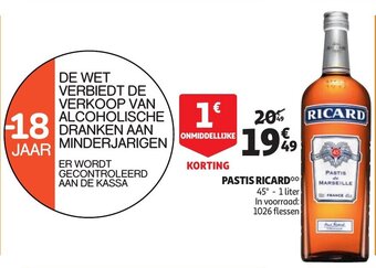 Auchan Pastis Ricard aanbieding