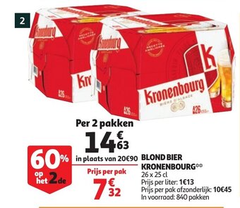 Auchan Blond Bier Kronenbourg aanbieding