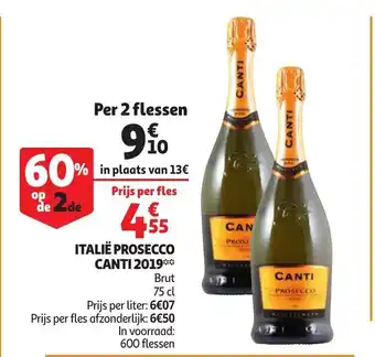 Auchan Italië Prosecco Canti 2019 aanbieding