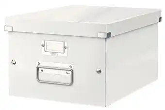 Leitz wow click & store middelgrote kartonnen opbergdoos met deksel - 28.1 x 37 cm (bxd) - voor a4 formaten - ideaal voor kan