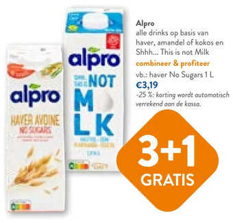 OKay alpro alle drinks op basis van haver, amandel of kokos en Shhh... This is not Milk aanbieding