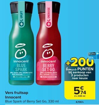 Carrefour Market Innocent Vers fruitsap 2 x 330ml aanbieding