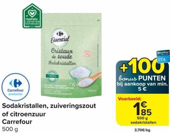 Sodakristallen, zuiveringszout of citroenzuur Carrefour 500 g