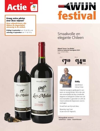 Colruyt Miguel torres 'las mulas' reserva cabernet sauvignon 2021 aanbieding