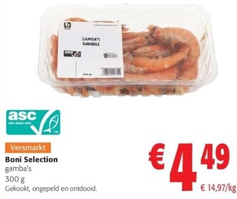 Colruyt Boni selection gamba's 300 g aanbieding