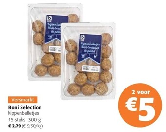 Colruyt Boni selection kippenballetjes 15 stuks 300 g aanbieding