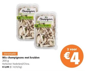 Colruyt Mix champignons met kruiden 200 g aanbieding