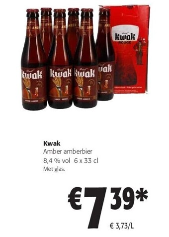Colruyt Kwak amber amberbier 8,4 % vol 6 x 33 c aanbieding