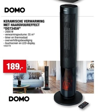 Hubo Keramische verwarming met haardvuureffect “do7345h” aanbieding