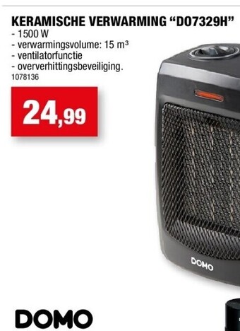 Hubo Keramische verwarming “do7329h” aanbieding