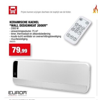 Hubo Keramische kachel “wall designheat 2000r” aanbieding