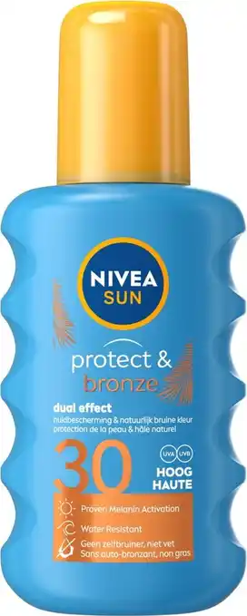 Nivea sun protect & bronze zonnebrand spray spf 30 - 200 ml