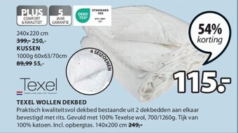Jysk Texel wollen dekbed aanbieding
