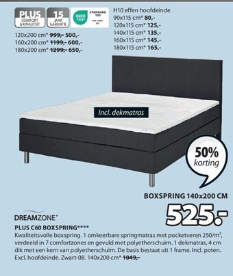Jysk Plus c60 boxspring aanbieding