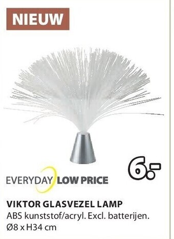 Jysk Viktor glasvezel lamp aanbieding