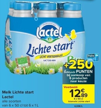 Carrefour Melk lichte start lactel aanbieding