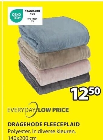 Jysk Dragehode fleeceplaid aanbieding