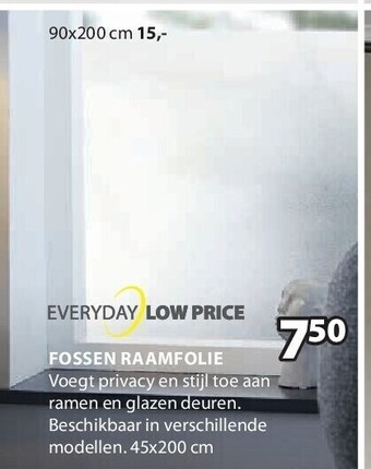 Jysk Fossen raamfolie aanbieding