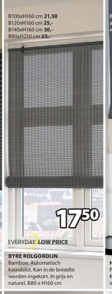 Jysk Byre rolgordijn aanbieding