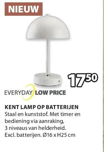 Kent lamp op batterijen