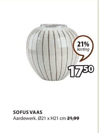 Jysk Sofus vaas aanbieding