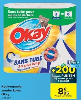 Carrefour Keukenpapier zonder koker okay aanbieding