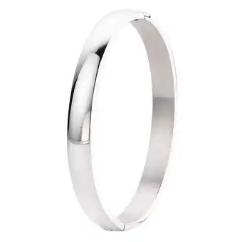 Lucardi dames armband bangle 8mm - staal - armband - cadeau - stijlvol - 58 mm - zilverkleurig