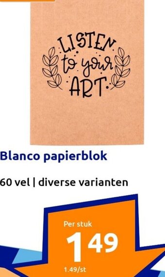 Blanco papierblok