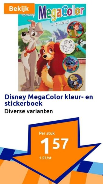 Action Disney MegaColor kleur-en stickerboek aanbieding