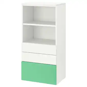 IKEA Småstad / platsa boekenkast, wit groen/met 3 lades, 60x42x123 cm aanbieding