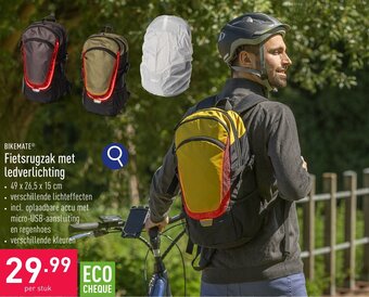 ALDI Fietsrugzak met ledverlichting aanbieding