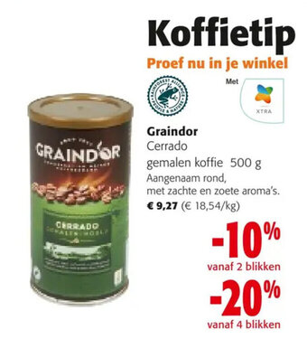 Colruyt Graindor Cerrado gemalen koffie 500 g aanbieding