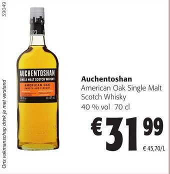 Colruyt Auchentoshan American Oak Single Malt Scotch Whisky 40 % vol 70 cl aanbieding