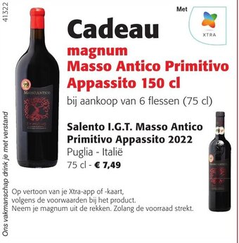 Colruyt Salento I.G.T. Masso Antico Primitivo Appassito 2022 aanbieding
