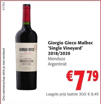 Colruyt Giorgio Gieco Malbec Single Vineyard 2018/2020 aanbieding