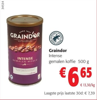 Colruyt Graindor 500 INTENSE GEMALEN-MOULU aanbieding