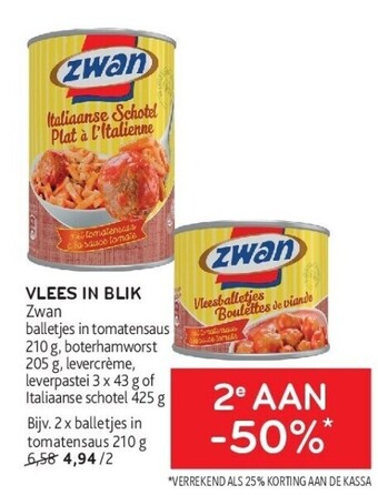 Alvo Vlees in blik zwan aanbieding