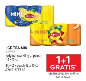 Alvo Ice tea mini lipton aanbieding