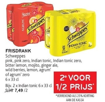 Alvo Frisdrank schweppes aanbieding