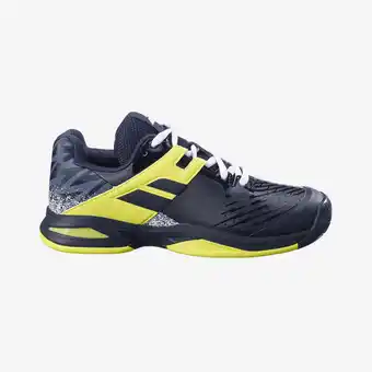 Decathlon Tennisschoenen voor kinderen propulse multicourt zwart/geel aanbieding