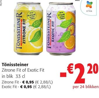 Colruyt Tönissteiner Zitrone Fit of Exotic Fit in blik 33 cl aanbieding