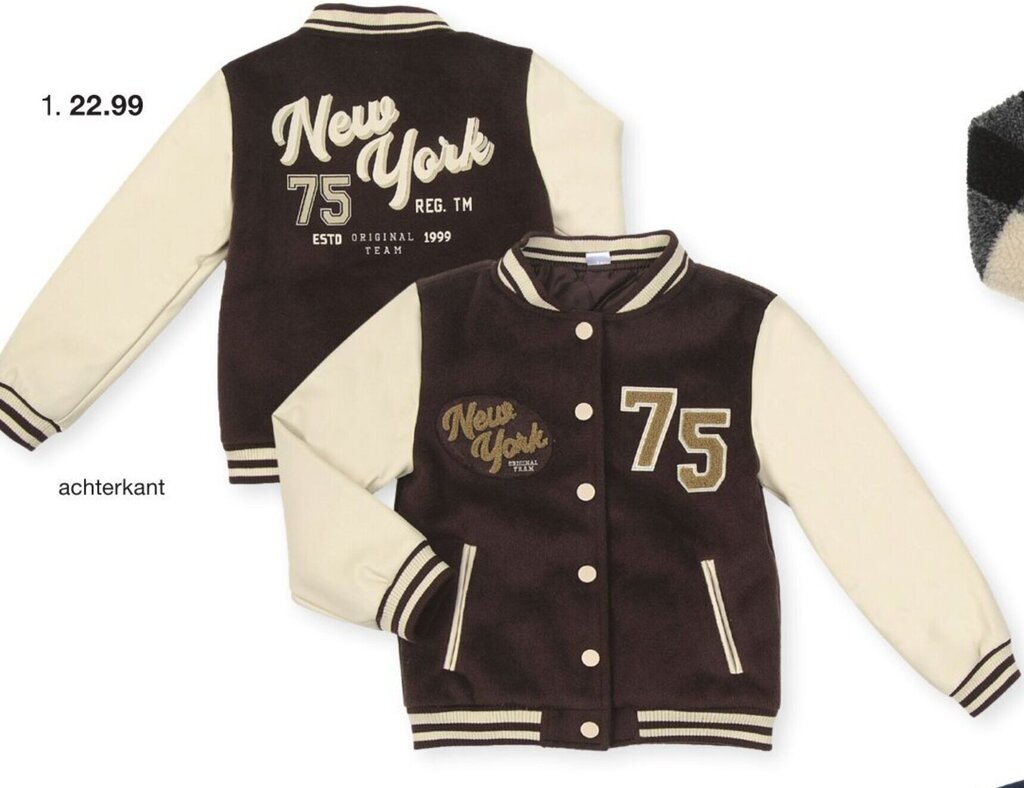 Zeeman Kinder Baseball Jack Maat 92-128 Polyester / Kunstleer aanbieding