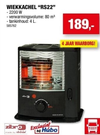 Hubo ZIBRO WIEKKACHEL "RS22" 2200W aanbieding