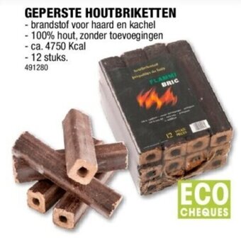 Hubo GEPERSTE HOUTBRIKETTEN aanbieding