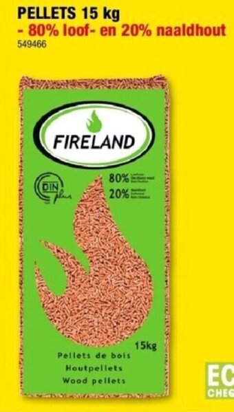 Hubo FIRELAND PELLETS 15 kg - 80% loof- en 20% naaldhout aanbieding