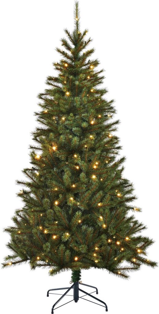 Bol.com Black box trees kingston kunstkerstboom met led verlichting - h215 x ø117 cm - groen aanbieding
