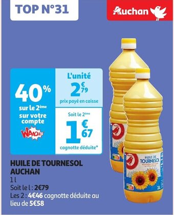 Auchan HUILE DE TOURNESOL aanbieding