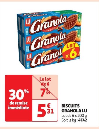 Auchan BISCUITS GRANOLA LU aanbieding
