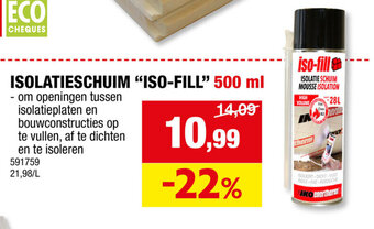 Hubo ISOLATIESCHUIM "ISO-FILL" 500 ml aanbieding
