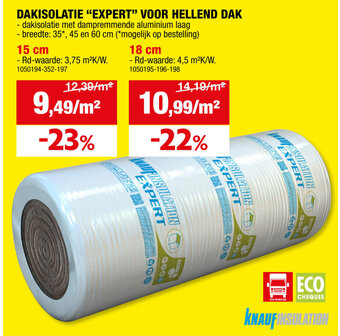 Hubo DAKISOLATIE "EXPERT" VOOR HELLEND DAK 15 cm aanbieding